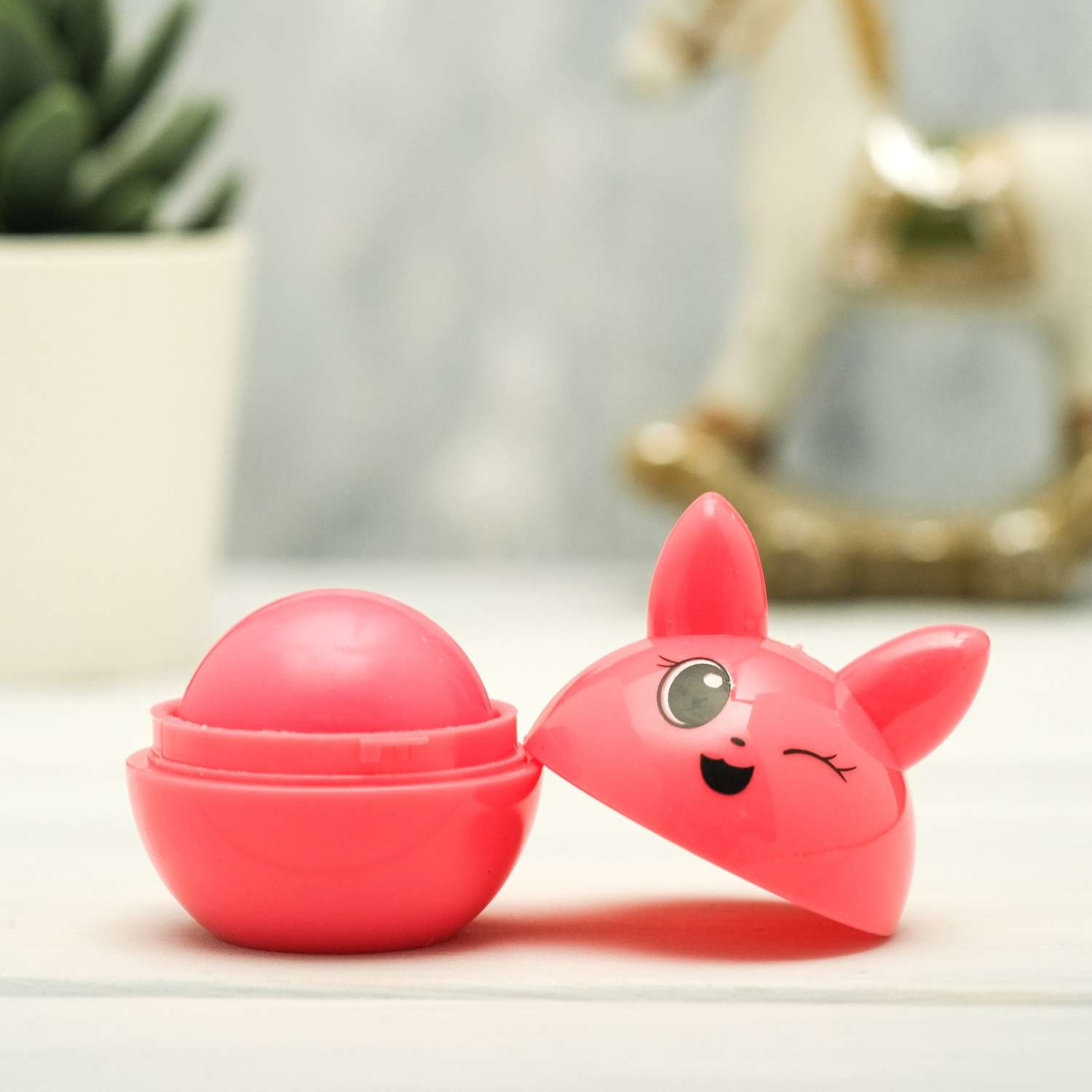 Блеск для губ Выбражулька «Мяу» розовый котик аромат клубники - фото 4