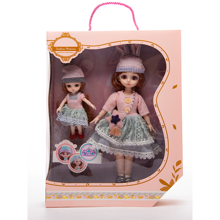 Коллекционная шарнирные куклы WiMI мама и дочка с большими глазами одеждой и аксессуарами с длинными волосами 30 см