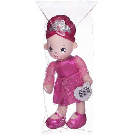 Кукла ABTOYS Мягкое сердце мягконабивная балерина 30 см цвет малиновый