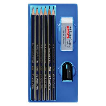 Набор карандашей FABER CASTELL Goldfaber 6шт ластик+точилка 2H-6B