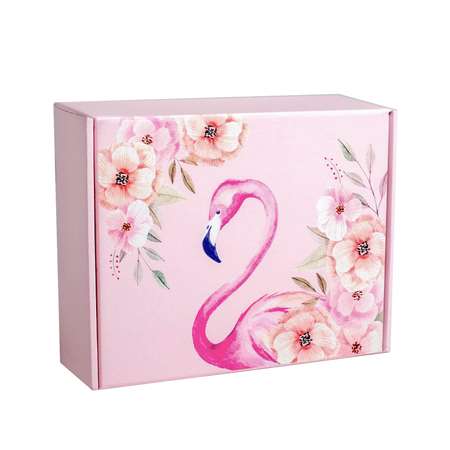 Подарочная коробка Дарите Счастье складная «Фламинго»