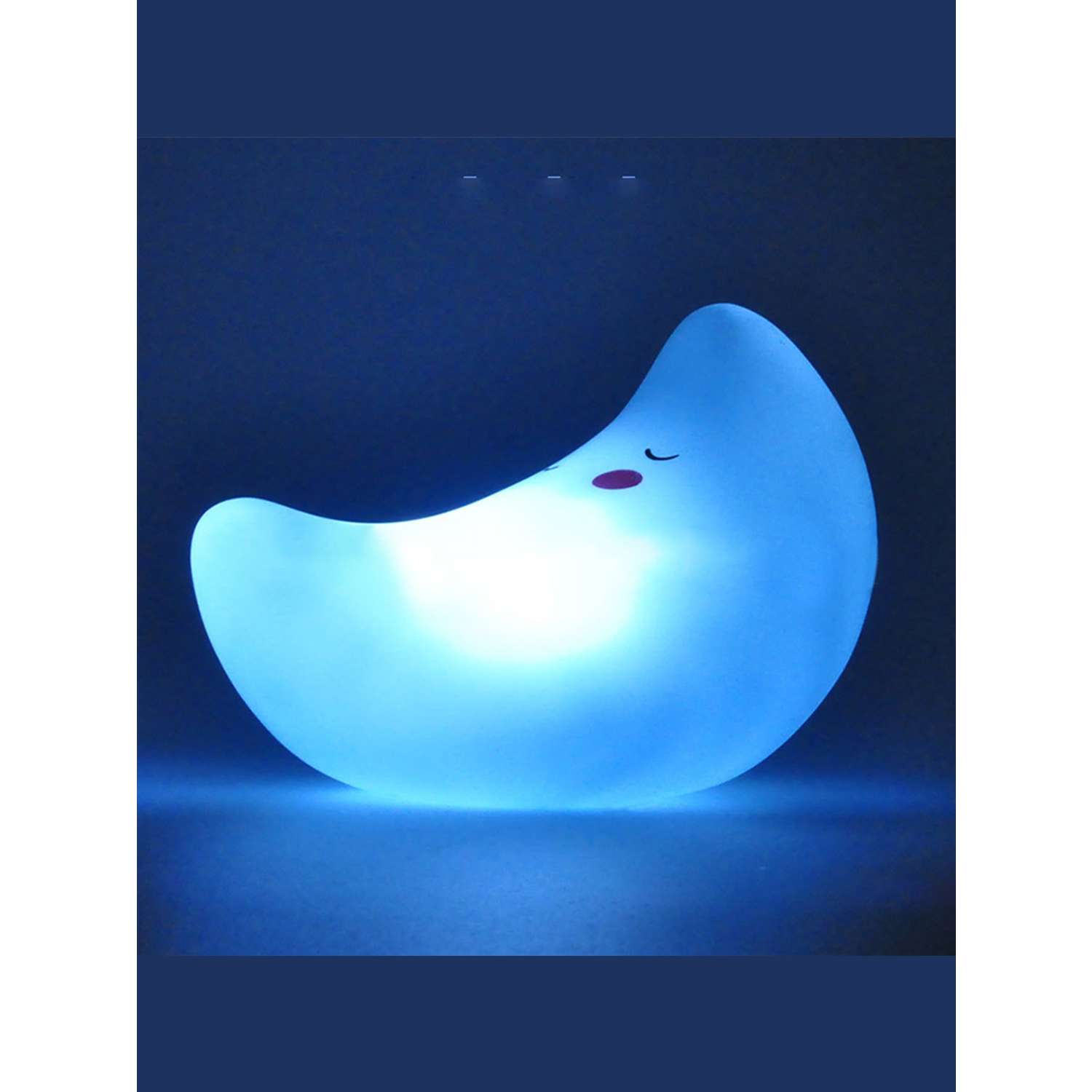 Лампа настольная светодиодная LATS ночник детский месяц голубой - фото 3