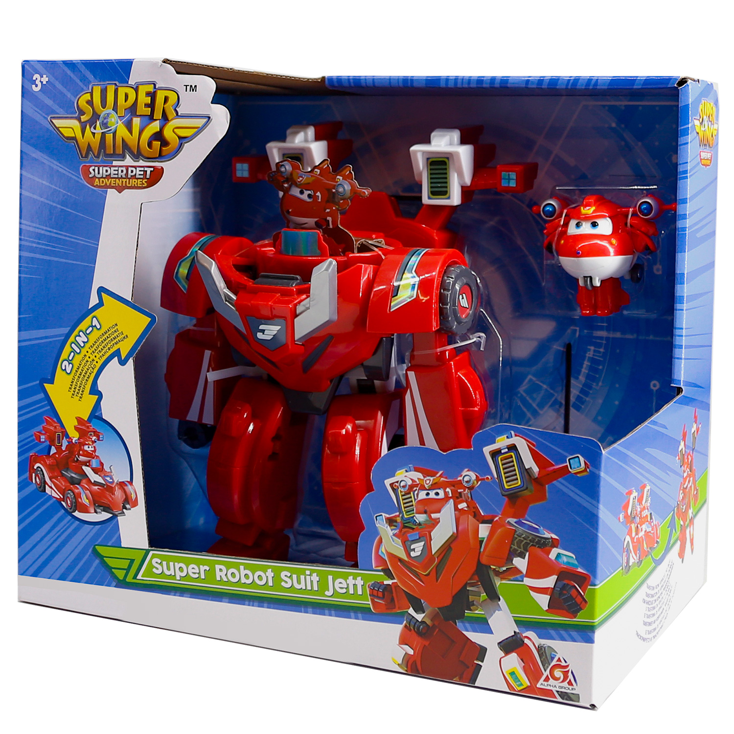 Машина трансформер Super Wings с фигуркой Джетта мини EU770351 - фото 3