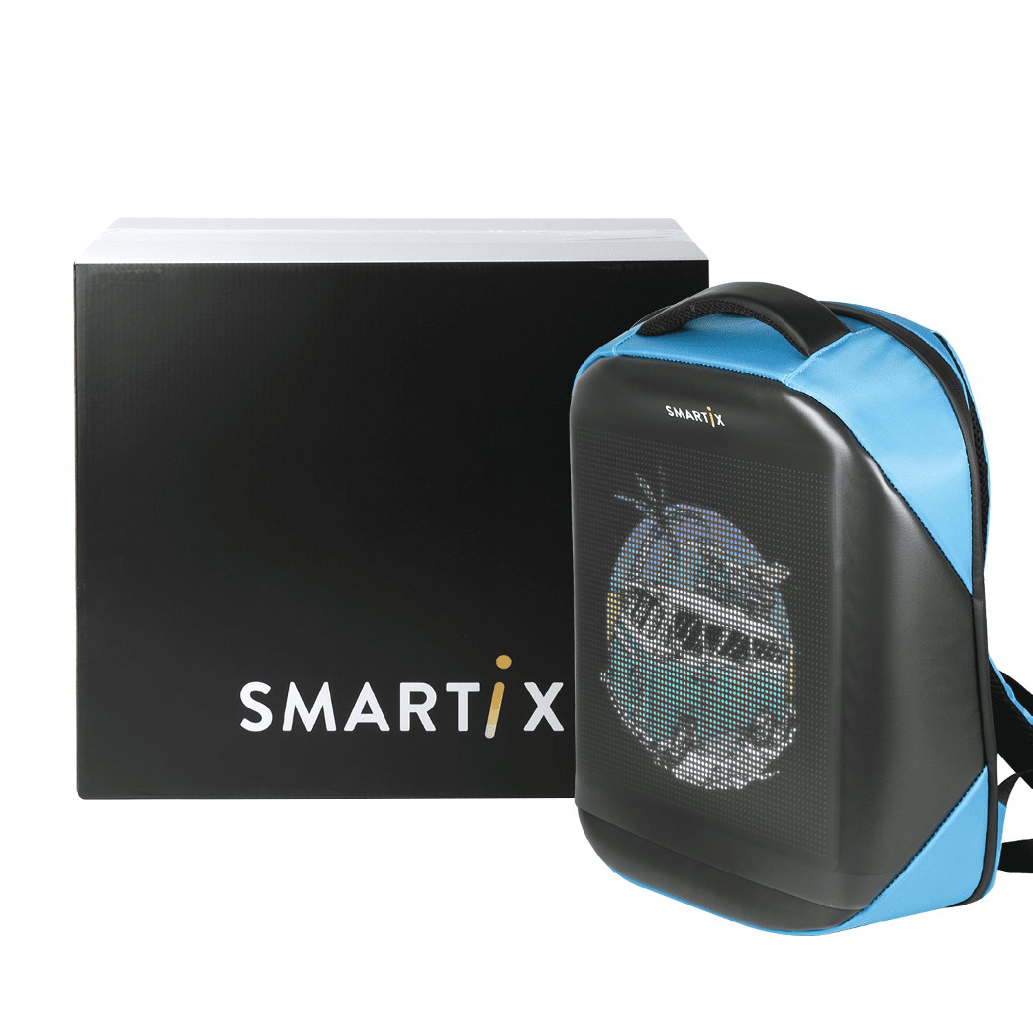 Рюкзак с экраном SMARTIX LED 4S PLUS синий в комплекте Power Bank - фото 9