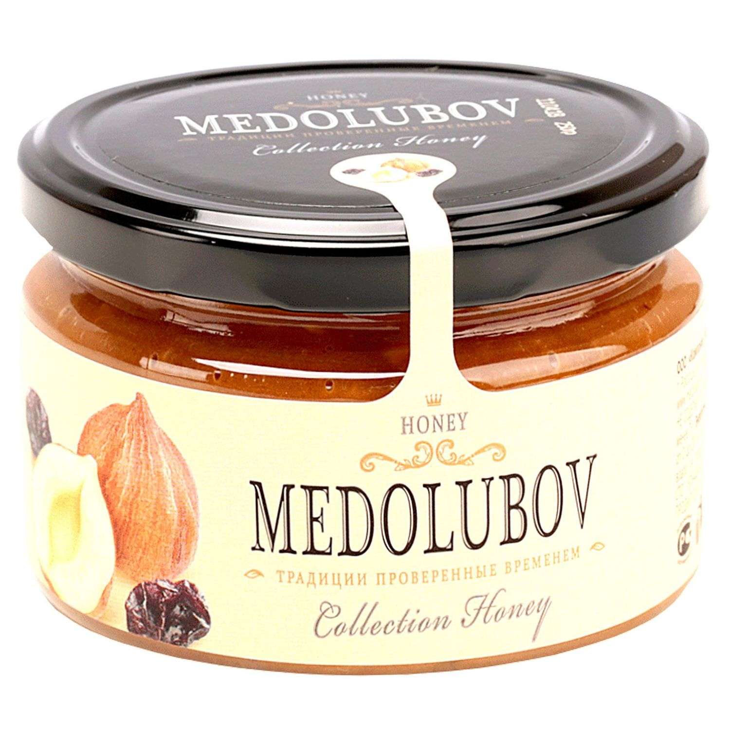 Мёд-суфле Медолюбов фундук-изюм 250мл - фото 1