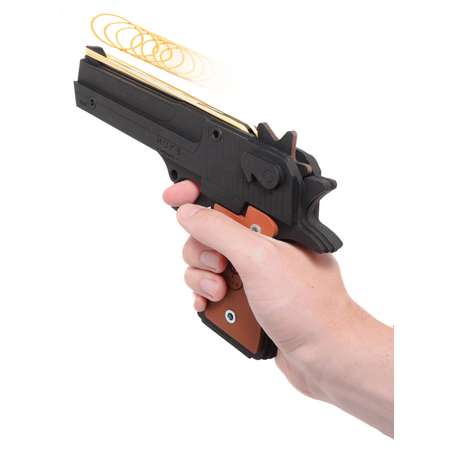 Резинкострел НИКА игрушки Пистолет Desert Eagle Черный в подарочной упаковке