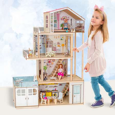 Кукольный дом с мебелью Барби M-WOOD Диона