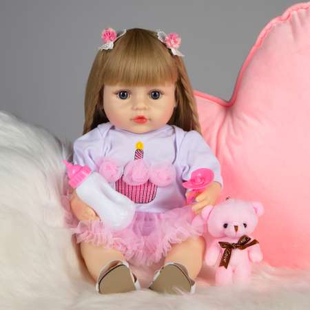 Кукла Реборн QA BABY девочка Изабель силиконовая большая 45 см