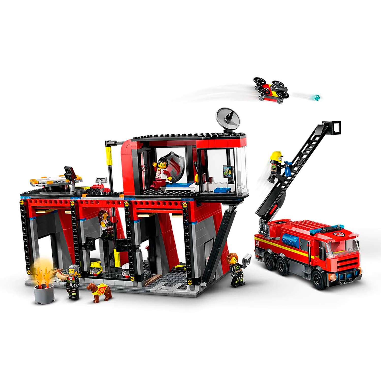 Конструктор детский LEGO City Пожарная часть и пожарная машина 60414 - фото 2