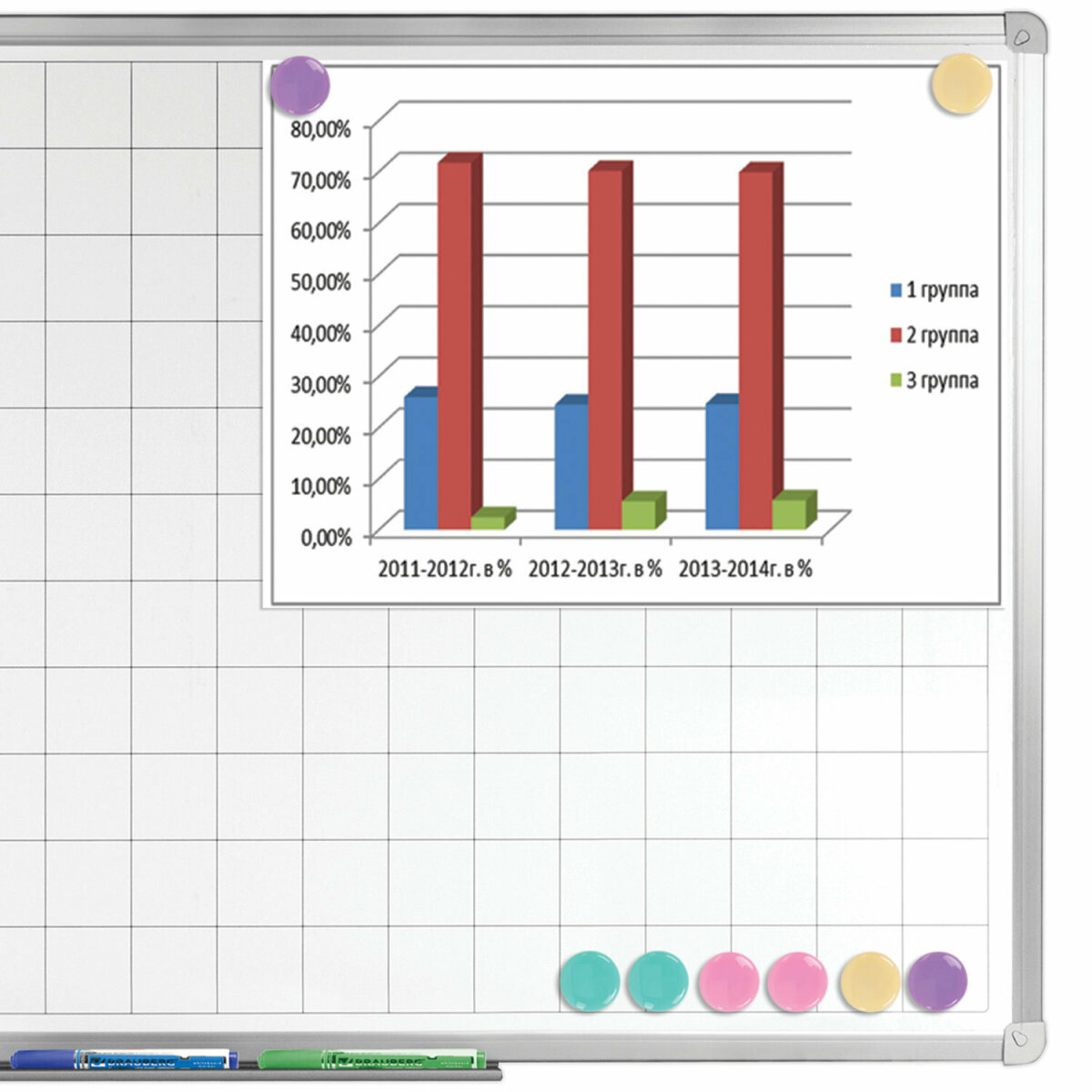 Магниты BRAUBERG цветные магнитики на холодильник и для доски набор 8 штук - фото 6