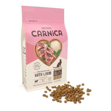 Корм для кошек Carnica 0,4кг с ягненком и рисом сухой