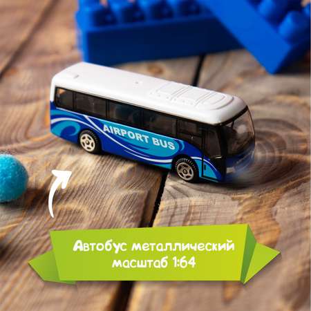 Автобус Автоград металлический «Междугородний» масштаб 1:64 цвет синий
