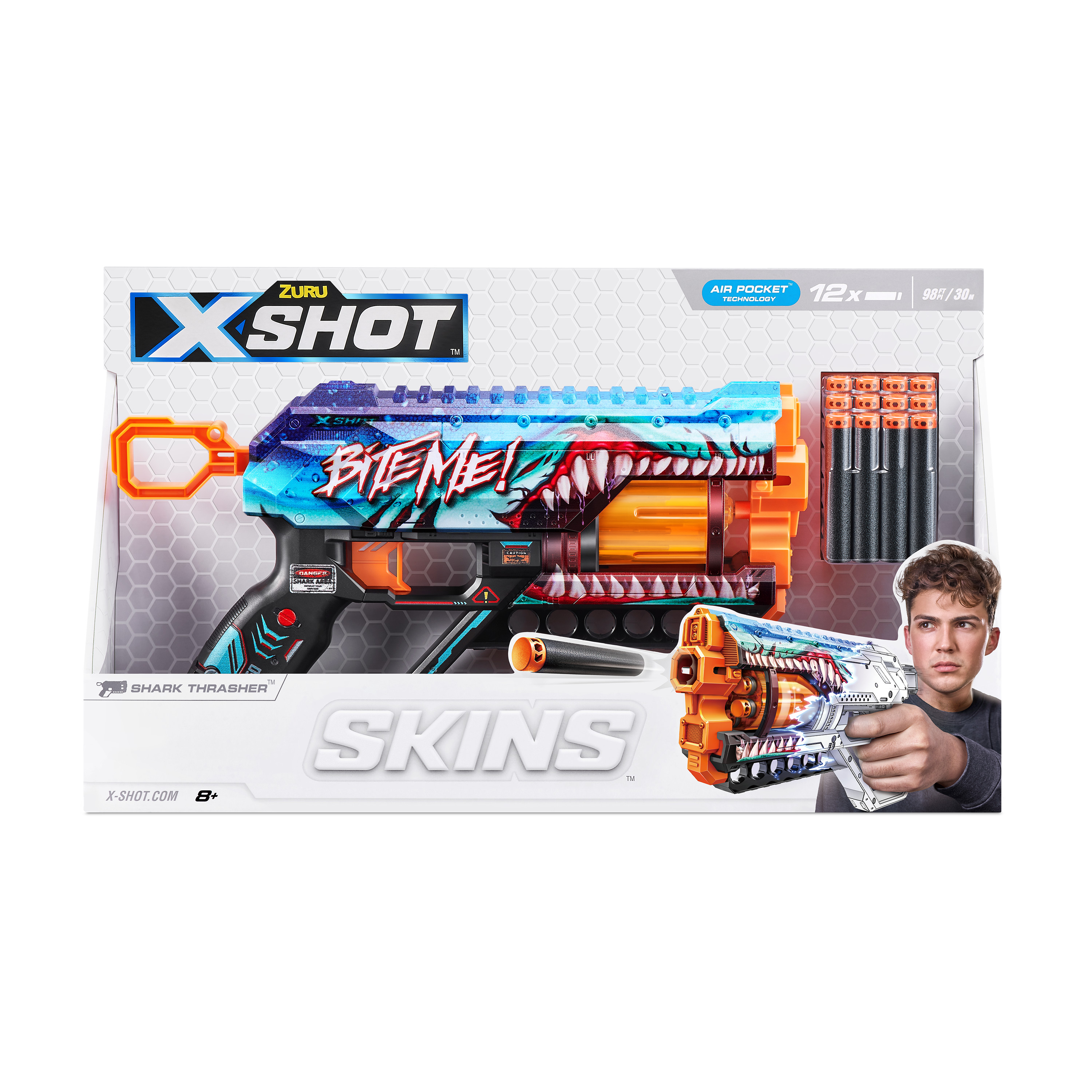 Бластер X-Shot Скинс Грифер Акула 36561B X-SHOT купить по цене 1699 ₽ в  интернет-магазине Детский мир