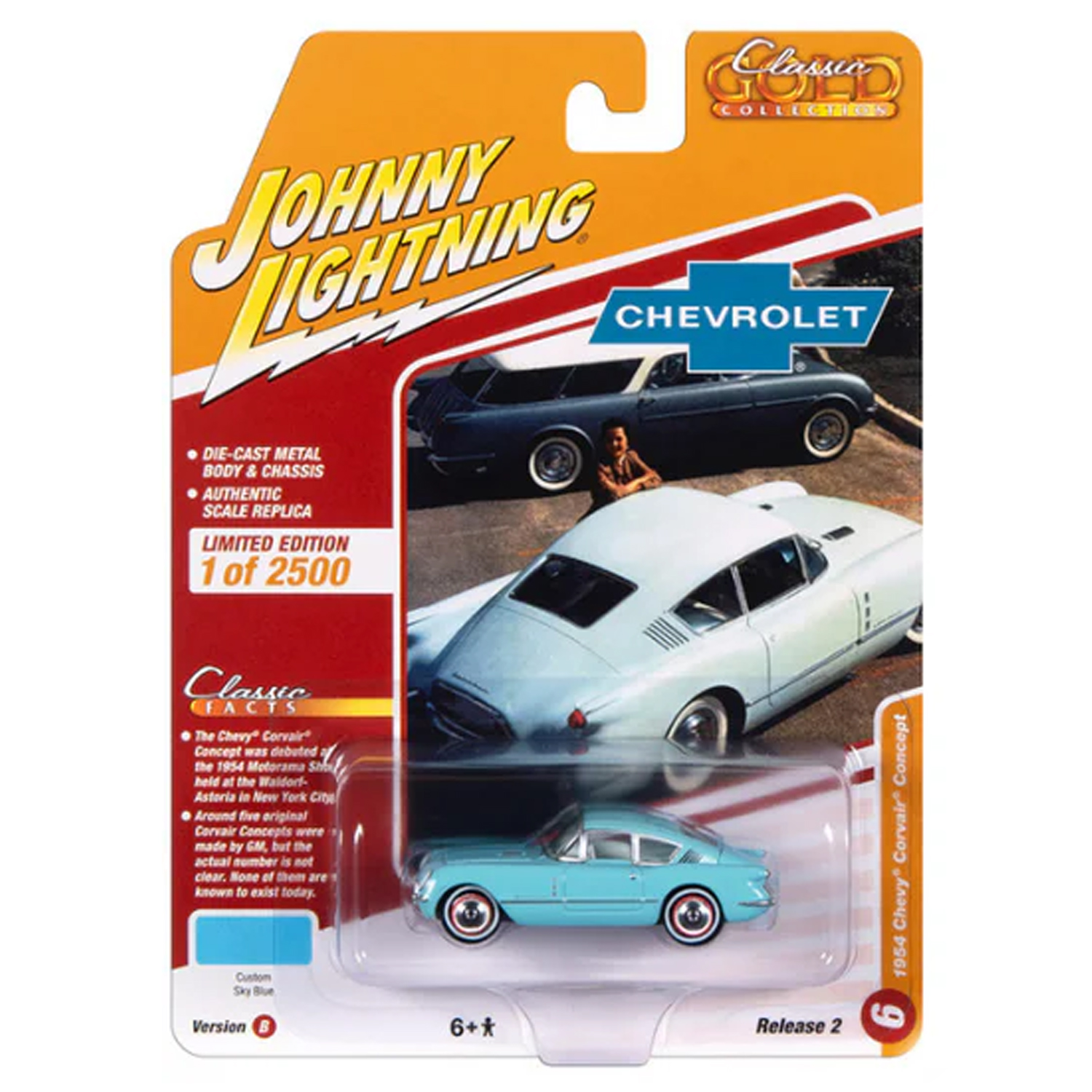 Автомобиль Johnny Lightning 1:64 голубой JLCG032B-R2-N6 - фото 3