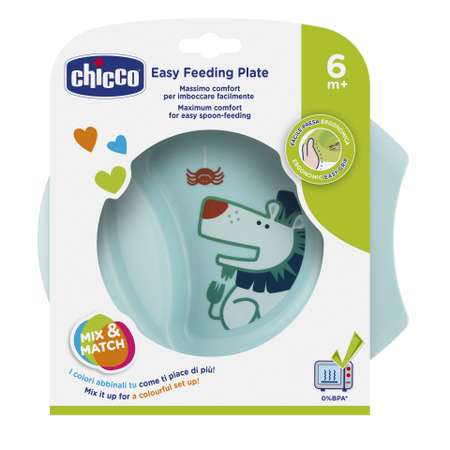 Тарелка Chicco Easy Feeding Bowl с 6месяцев Голубой