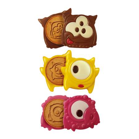 Настоящий шоколад с печеньем Капля Радуги цветной фигурный детский с игрушкой в подарок Шокомонстрики 18шт по 45г