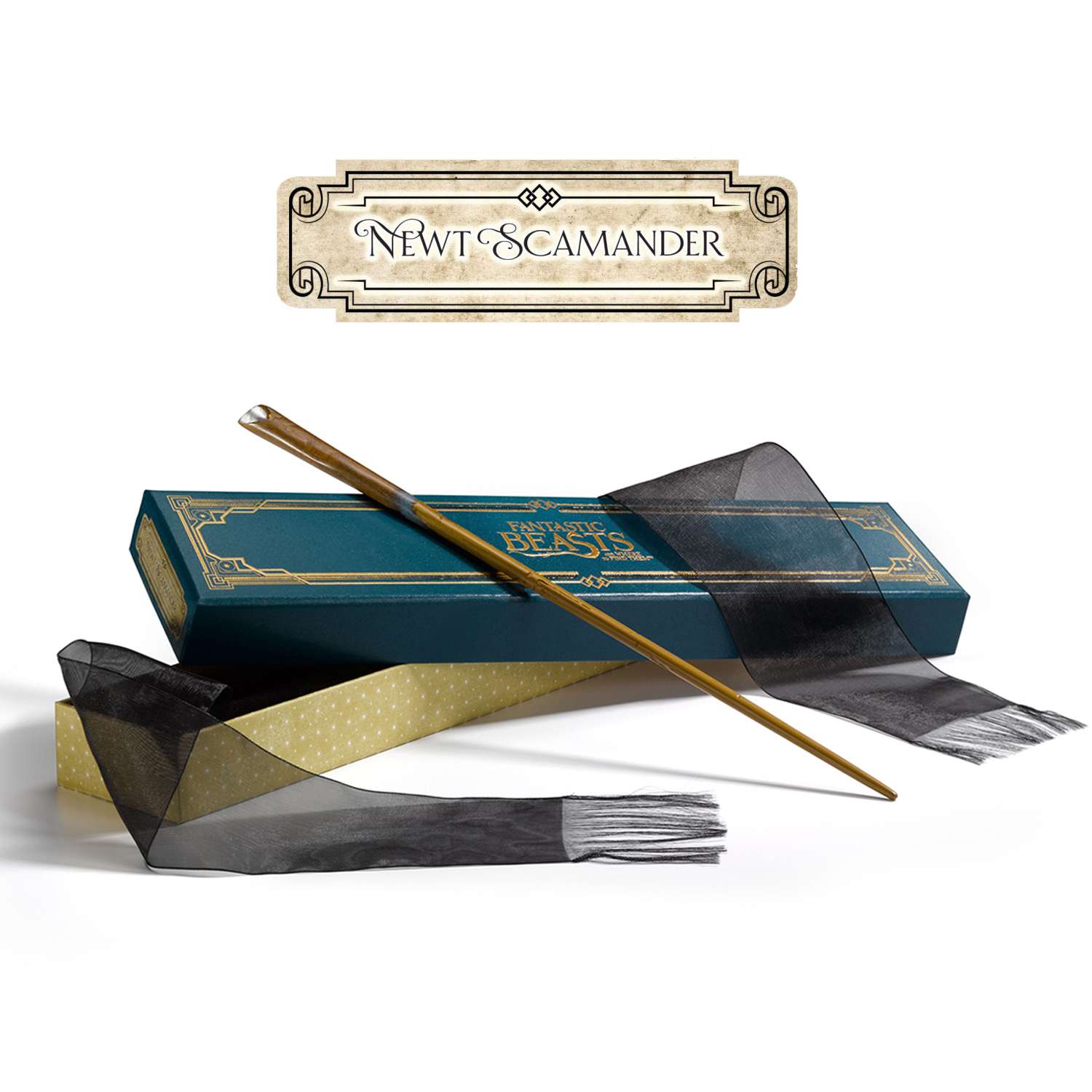 Волшебная палочка Fantastic Beats Фантастические твари: Ньют Саламандер 35 см - premium box series - фото 2