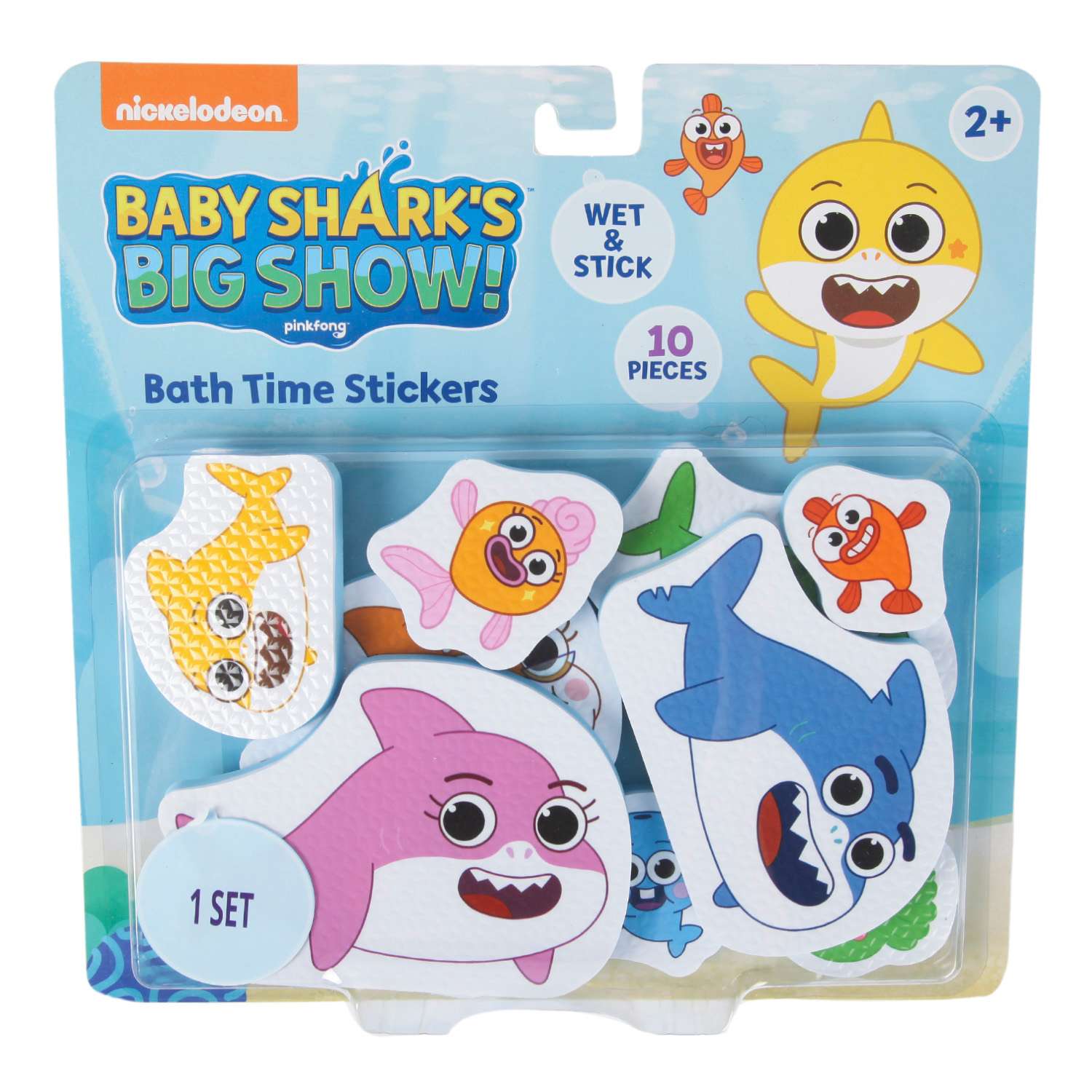 Набор стикеров для ванны Baby Shark 10шт 61259 - фото 2
