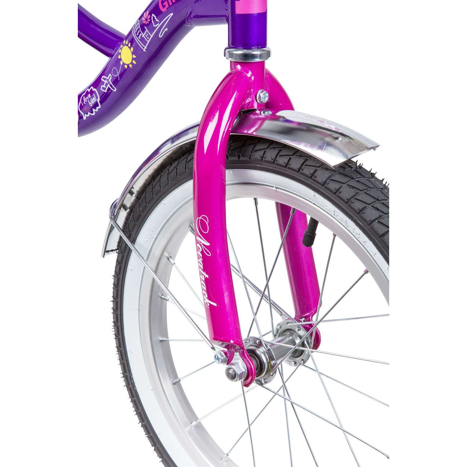 Велосипед 16 фиолетовый NOVATRACK LITTLE GIRLZZ - фото 7