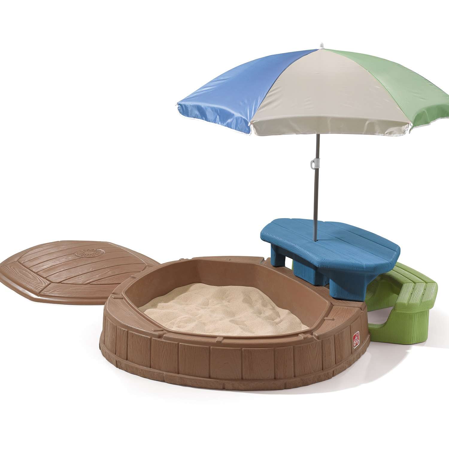 Песочница с крышкой и зонтиком STEP 2 со столиком - фото 1