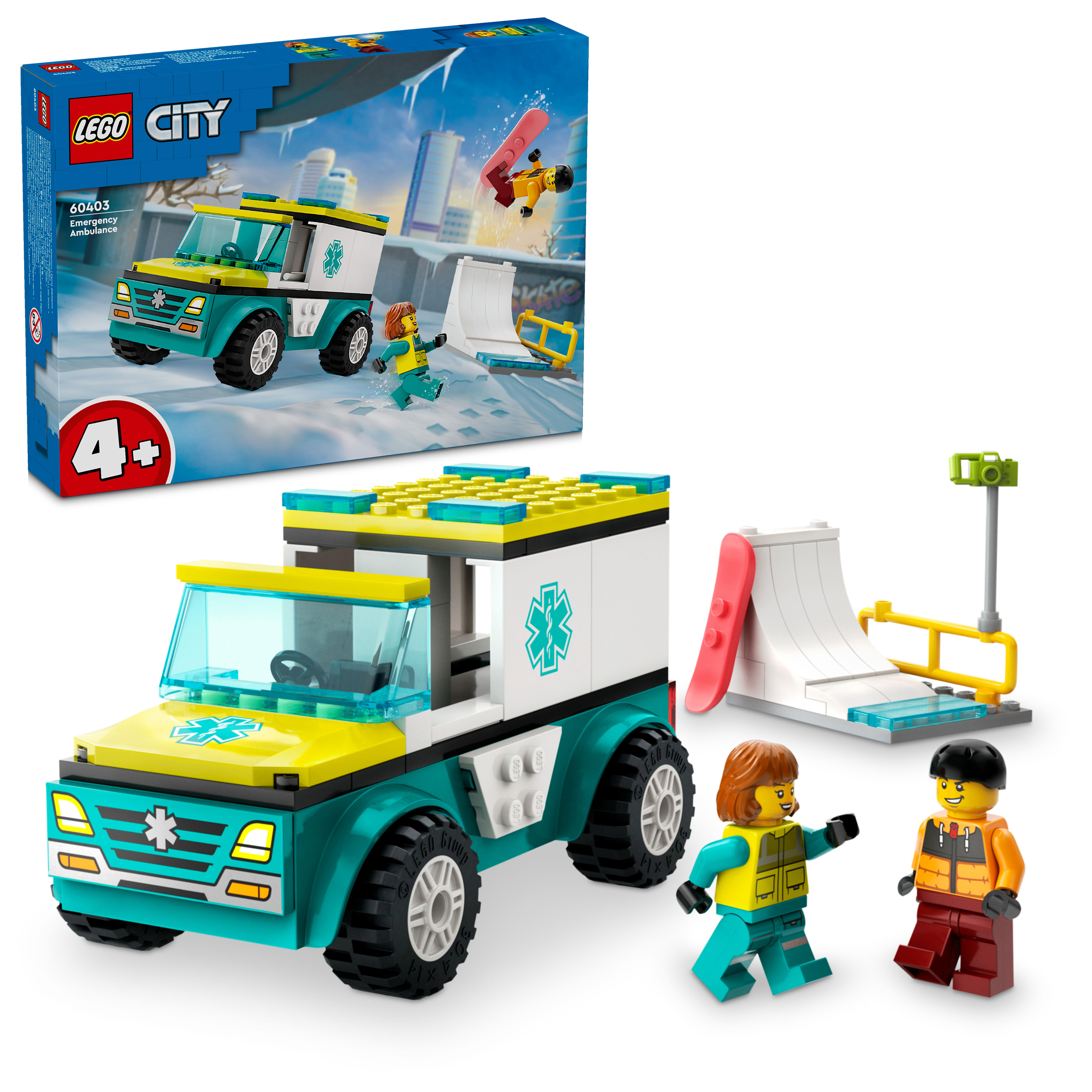 Конструктор LEGO City Скорая помощь и сноубордист 60403 - фото 1