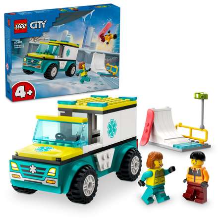 Конструктор LEGO City Скорая помощь и сноубордист 60403