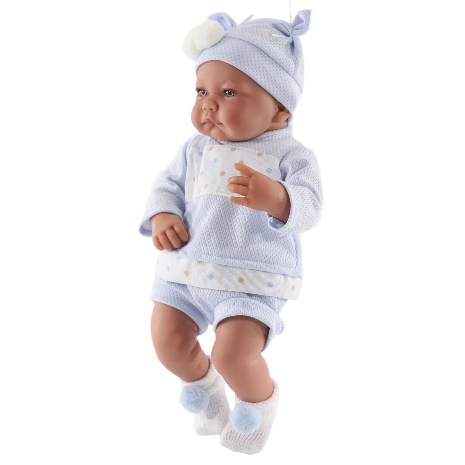 Кукла младенец Antonio Juan Реборн Дольче в голубом 40 см мягконабивная 3391B - фото 6