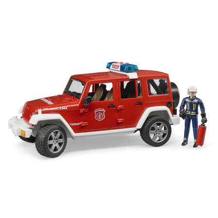 Автомобиль BRUDER 02528 Внедорожник Jeep Wrangler Unlimited Rubicon Пожарная с фигуркой