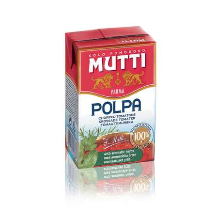 Томаты резаные кубиком Mutti в томатном соке с пряными травами