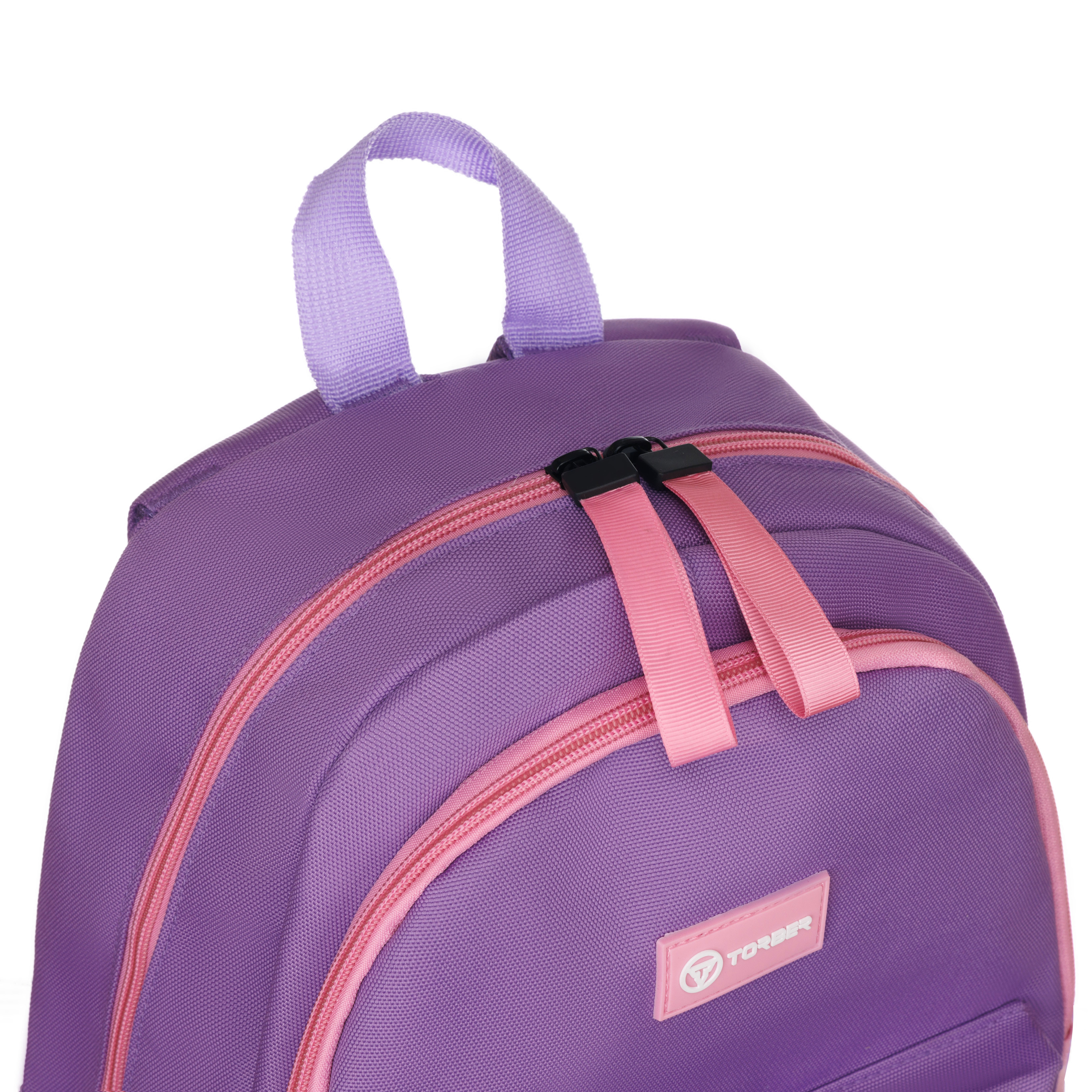 Рюкзак TORBER CLASS X Mini сиреневый розовый с орнаментом и Мешок для сменной обуви - фото 9
