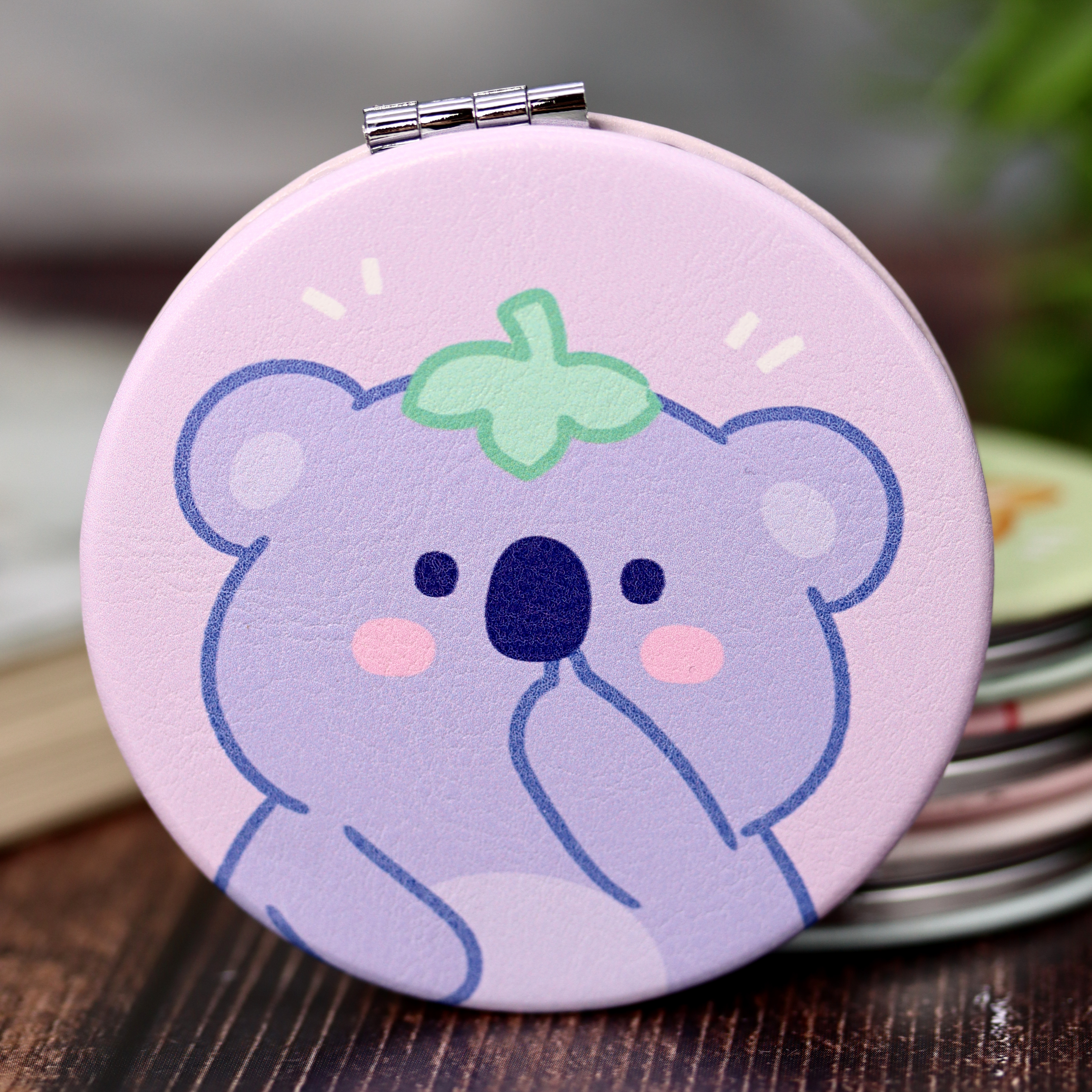 Зеркало карманное iLikeGift Head koala purple с увеличением - фото 1