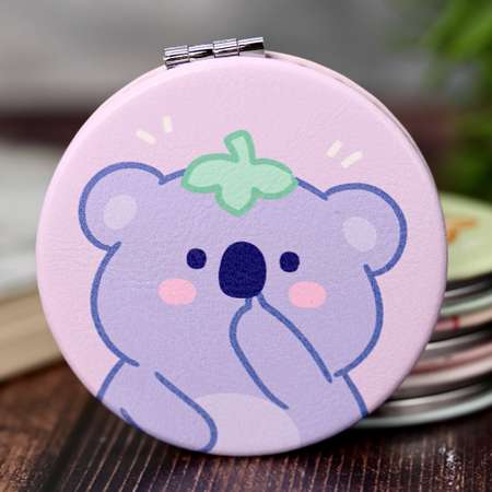 Зеркало карманное iLikeGift Head koala purple с увеличением