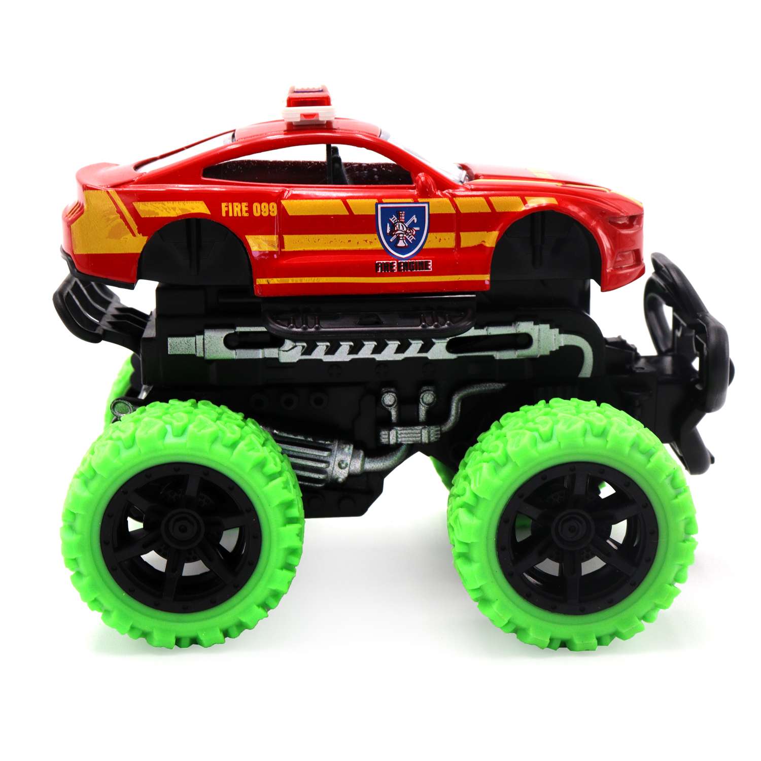Машинка Funky Toys Пожарная с зелеными колесами FT8486-4 FT8486-4 - фото 2