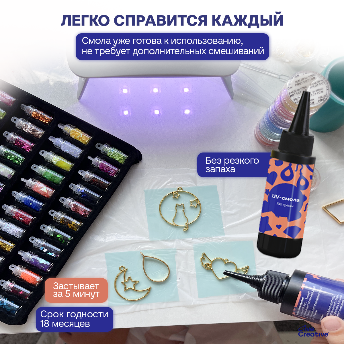 Набор для создания украшений Give Creative c эпоксидной смолой - фото 4