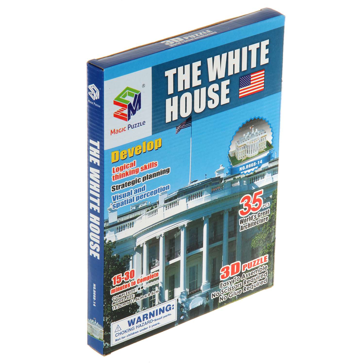 3D пазл Veld Co Мировая архитектура Белый Дом 35 деталей - фото 2