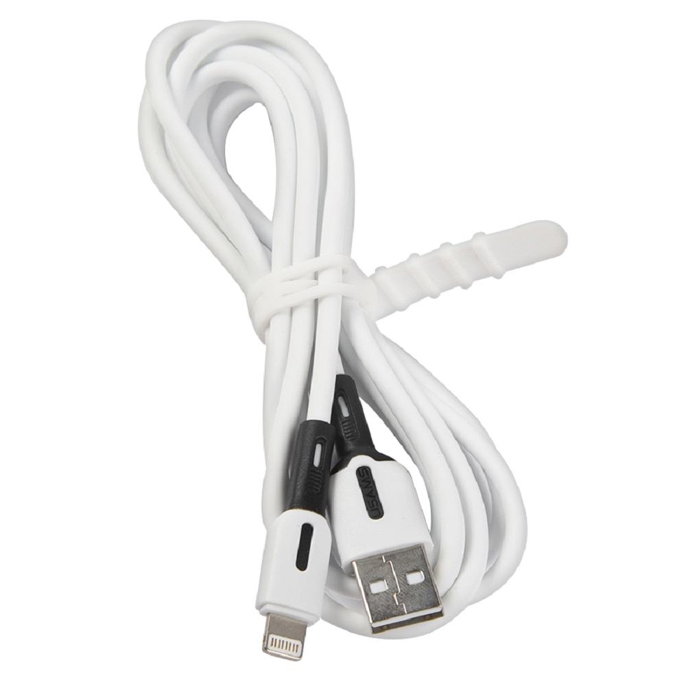 Дата-Кабель USAMS Us-sj456 u51 usb - Lightning с индикатором 2 метра силиконовый белый - фото 1