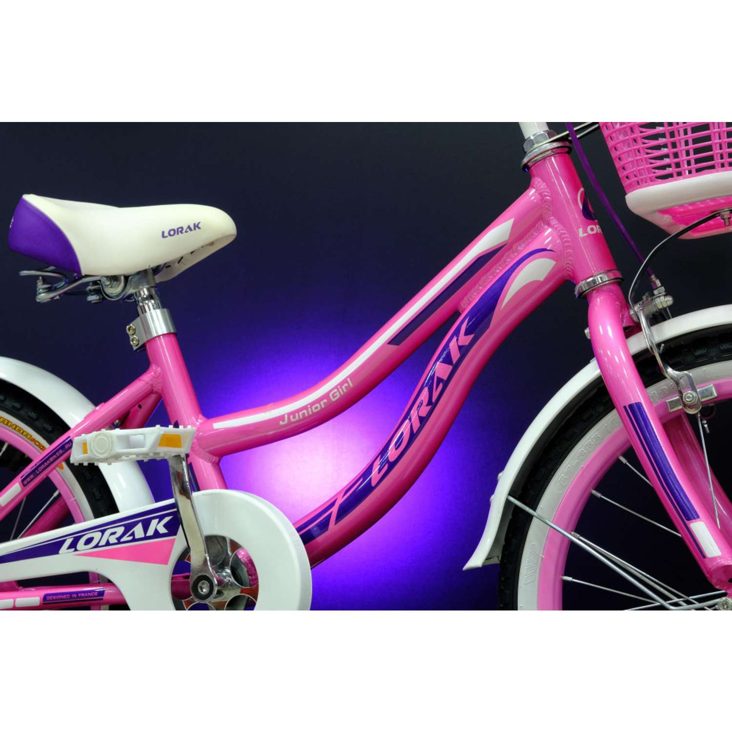 Велосипед детский Lorak junior 18 girl розовый/фиолетовый - фото 3