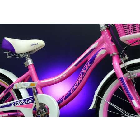 Велосипед детский Lorak junior 18 girl розовый/фиолетовый