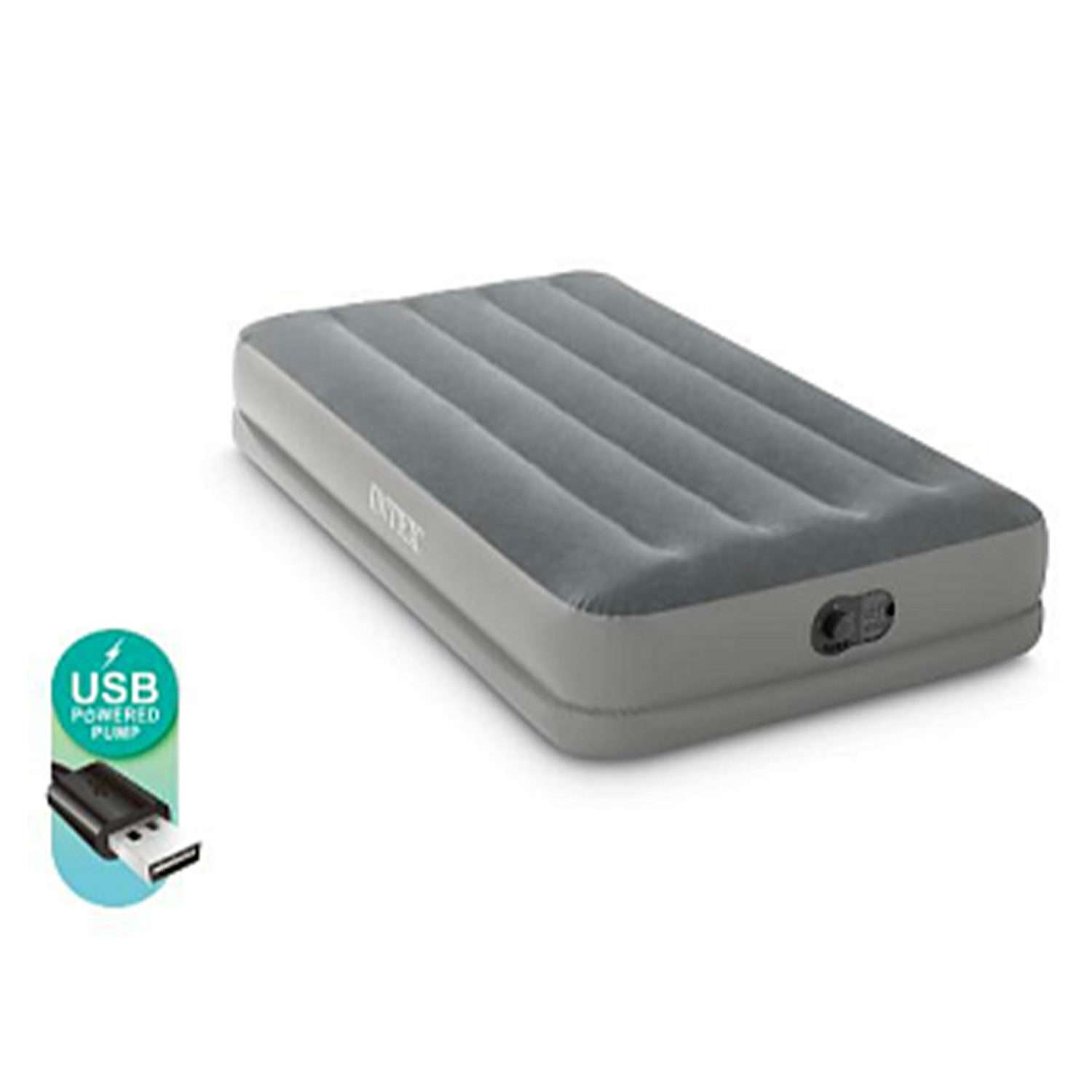 Надувной матрас INTEX кровать Prestige 99х191х30 см с встроенным USB насосом - фото 1
