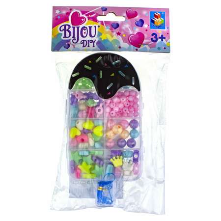 Набор бусин 1TOY Bijou DIY для создания украшения браслетов бус брелоков и поделок для девочек 170 шт