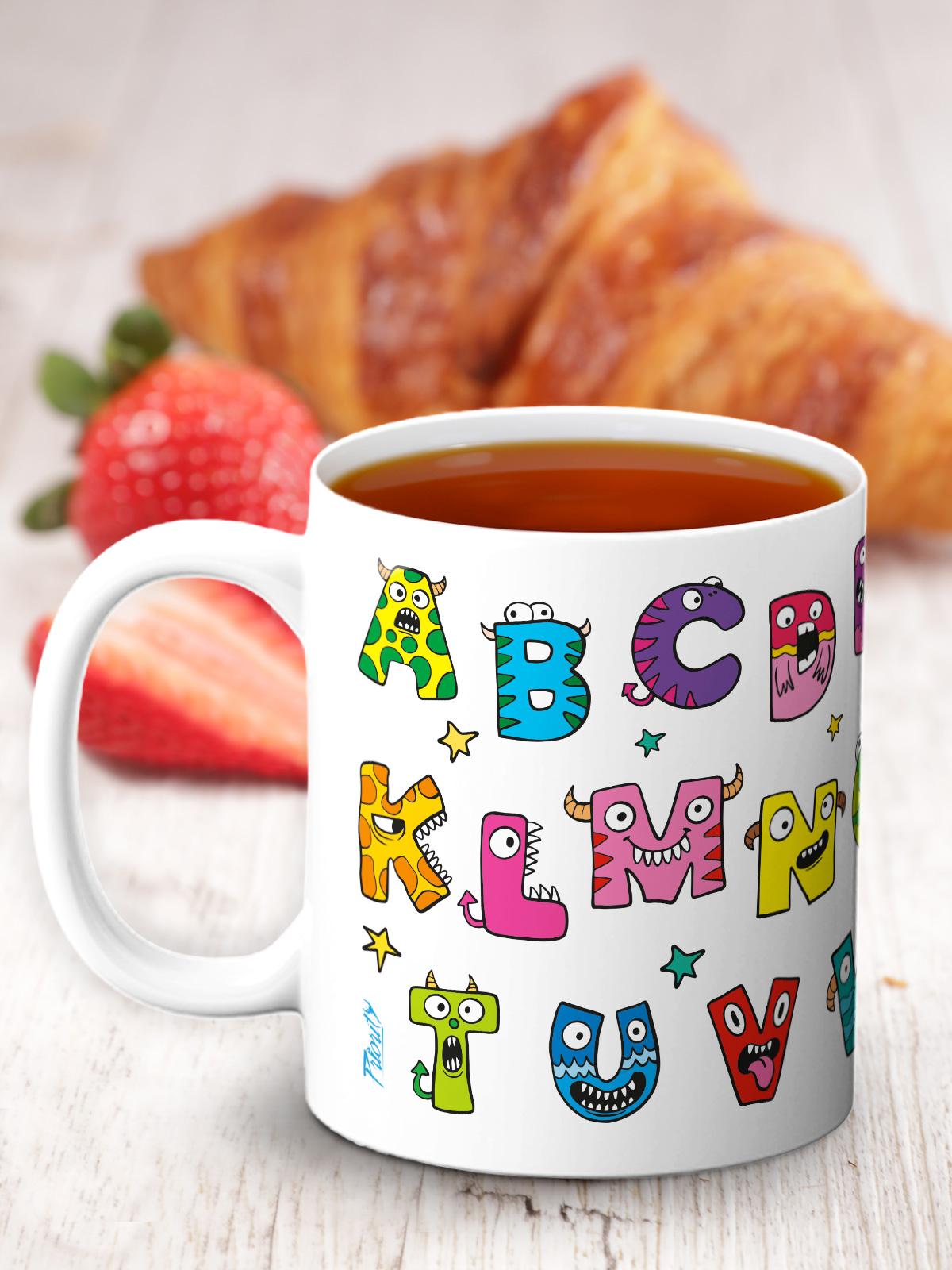 Кружка PrioritY детская керамическая для чая Английский алфавит - фото 1