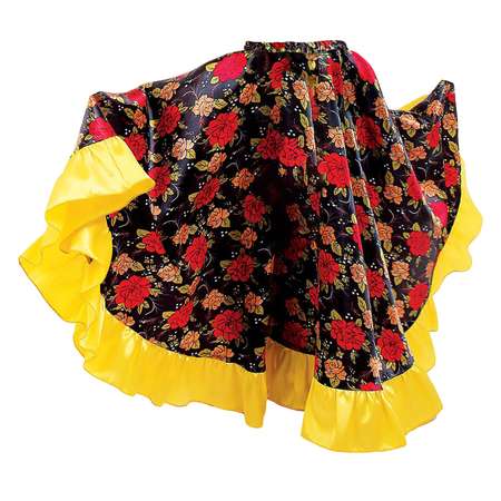 Цыганская юбка Страна карнавалия для девочки с желтой оборкой по низу длина 67
