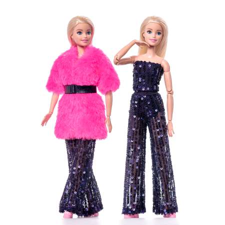 Нарядный комплект для кукол типа Barbie VIANA синий фуксия и черный