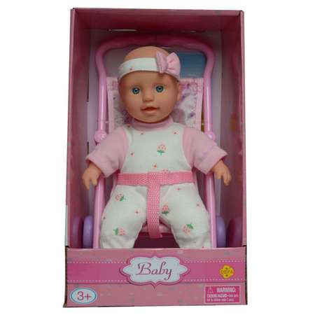 Кукла-младенец Defa Lucy в коляске 23 см розовый