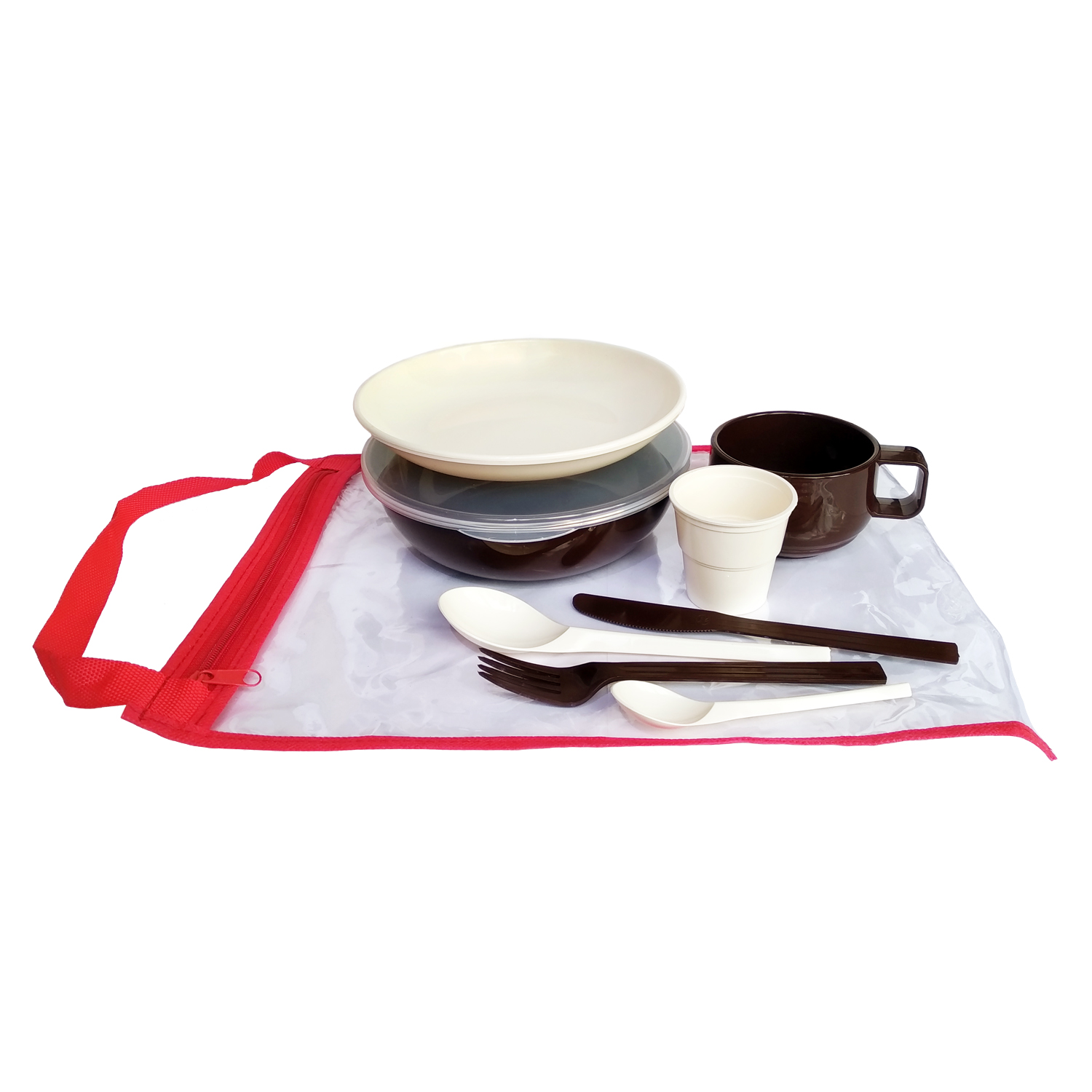 Набор посуды Solaris на 1 персону «Командировочный» ванильно-шоколадный - фото 1