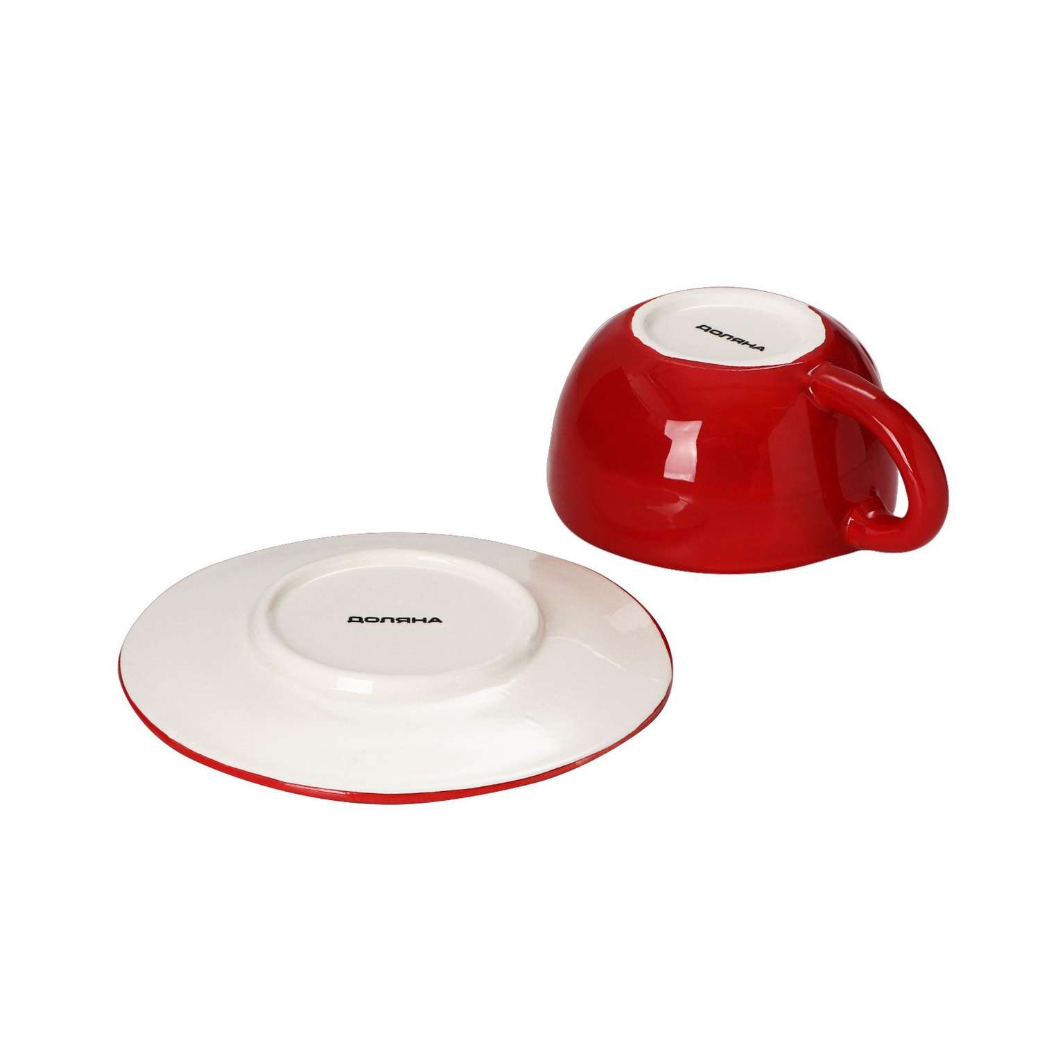 Чайная пара Доляна «Дедушка Мороз» 2 предмета: чашка 225 мл блюдце цвет красный - фото 3