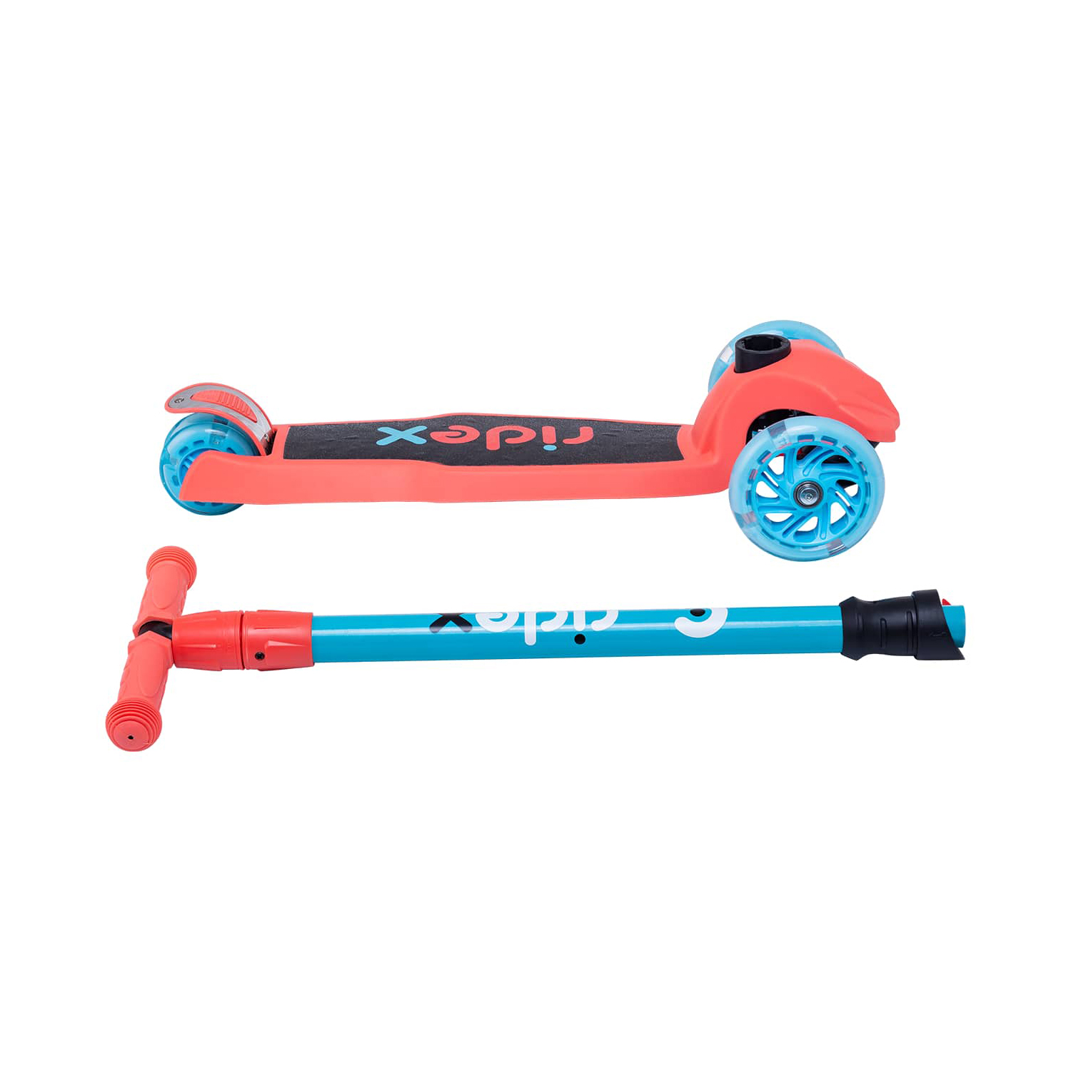 Самокат RIDEX трехколесный 3 wheels scooter Chip 120/80 light blue/coral - фото 7