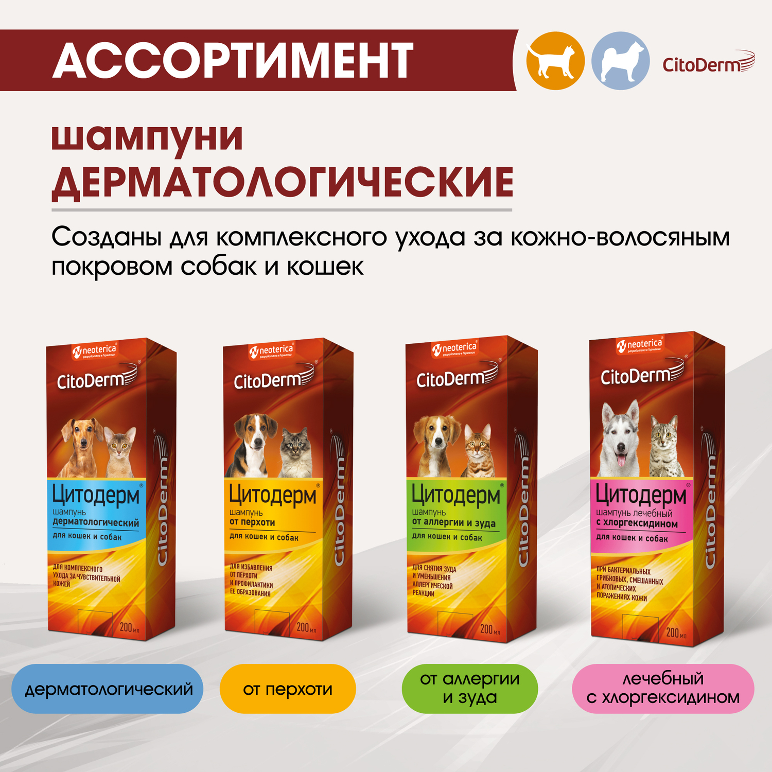 Шампунь для животных CitoDerm с хлоргексидином 200мл - фото 11