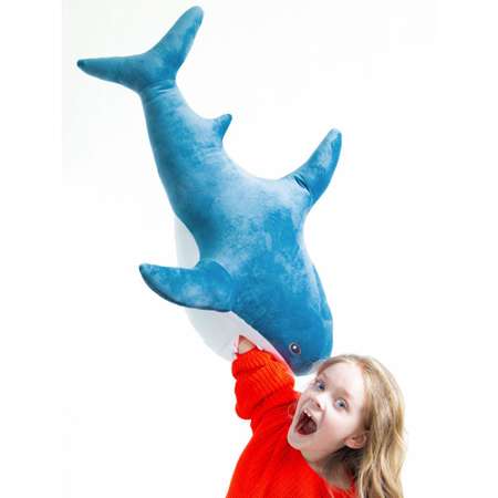 Мягкая игрушка GoldStitch Акула 100 см с карманом синяя
