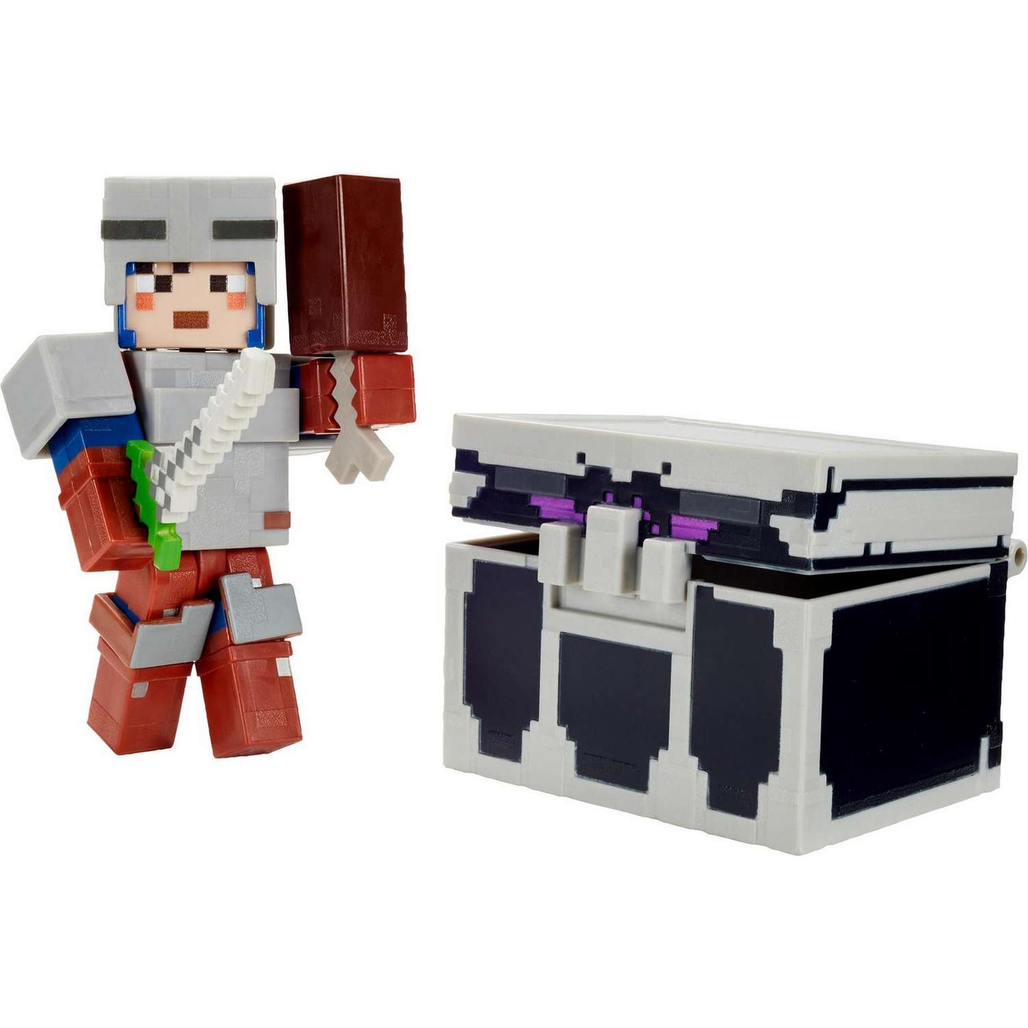Набор Minecraft Боевой сундук Усиленная кольчужная броня фигурка+аксессуары GTP26 - фото 6